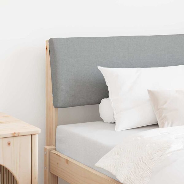 vidaXL Tapecirano vzglavje Svetlo siva 100 cm Masivno borovo les