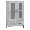 vidaXL Visoka omara betonsko siva 69,5x31x115 cm inženirski les