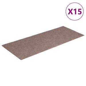 vidaXL Preproge za stopnice samolepilne 15 kosov 60 x 25 cm svetlo rjave pravokotne