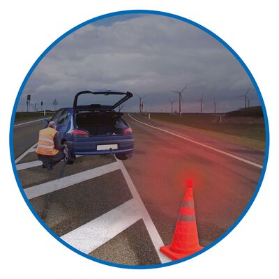 ProPlus Varnostni prometni stožci 2 kosa zložljivi z LED lučkami