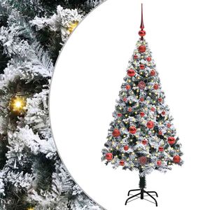 vidaXL Umestno božično drevo Bela 120 cm PVC, jeklo in plastika