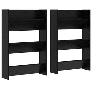 vidaXL Omara za čevlje 2 kos 60 x 18 x 90 cm Inženirski les Črni hrast