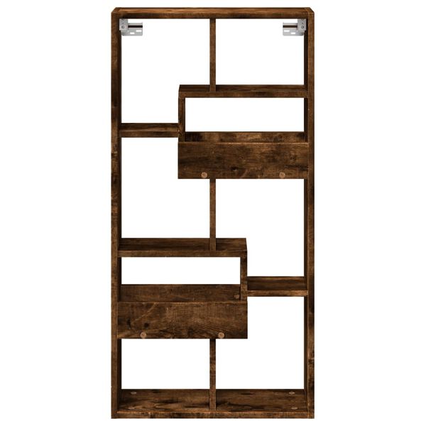 vidaXL Stenska omarica dimljeni hrast 50x15x100 cm inženirski les