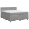 vidaXL Postelja boxspring z vzmetnico Svetlo siva 200 x 200 cm Blago