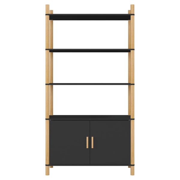 vidaXL Visoka omarica črna 80x40x153 cm inženirski les