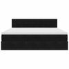 vidaXL Otomanska postelja z vzmetnico & LED črna 160x200cm žamet
