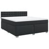 vidaXL Box spring postelja z vzmetnico črn 180x200 cm umetno usnje