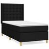 vidaXL Box spring postelja z vzmetnico črna 80x200 cm blago