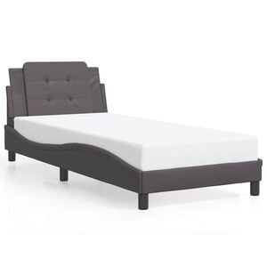 vidaXL Posteljni okvir brez vzmetnice Zadar siv 80x200 cm umetno usnje