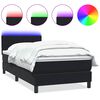 vidaXL Box spring postelja z vzmetnico LED črna 100x220 cm Velvet