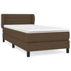 vidaXL Box spring postelja z vzmetnico temno rjava 100x200 cm blago