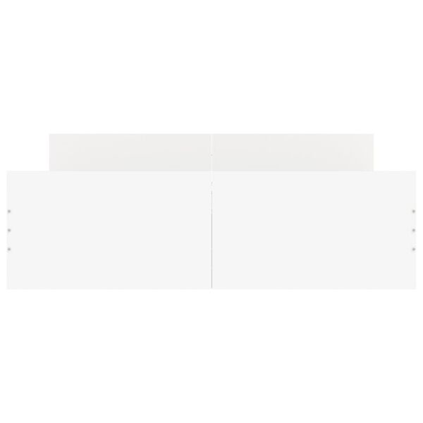 vidaXL Posteljni okvir z vzglavjem in vznožjem bel 135x190 cm