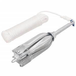 vidaXL Zložljivo sidro z vrvjo srebro 10 kg vroče pocinkano litino