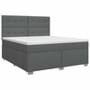 vidaXL Postelja boxspring z vzmetnico Temno siva 140 x 190 cm Blago