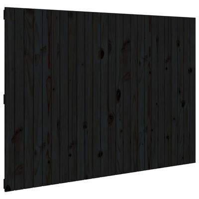vidaXL Stensko posteljno vzglavje črno 159,5x3x110 cm trdna borovina
