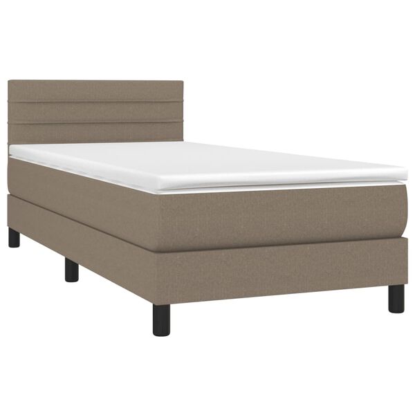 vidaXL Box spring postelja z vzmetnico taupe 80x200 cm blago