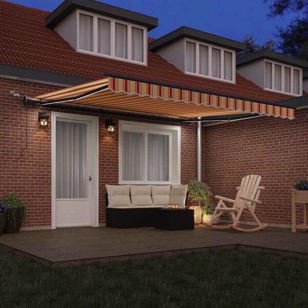 vidaXL Tkanina za senčnik z Rumena in oranžna 400 &times; 300 cm Poliester