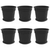 vidaXL Lončki za rastline 6 pcs Črna &Oslash; 19 x 16 cm Plastika