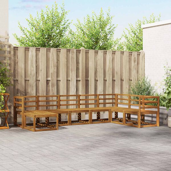 vidaXL Zunanja garnitura za sedenje 8 pcs Naravna in antracitna