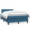 vidaXL Box spring postelja z vzmetnico temno modra 120x210 cm žamet
