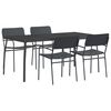 vidaXL Jedilni komplet 5 kos Antracit 165 x 80 x 72 cm Jeklo