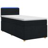 vidaXL Postelja boxspring z vzmetnico Črna 80 x 200 cm Blago