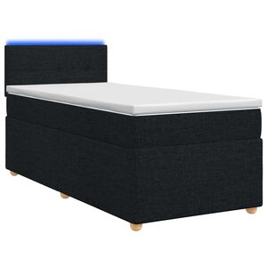 vidaXL Postelja boxspring z vzmetnico Črna 80 x 200 cm Blago
