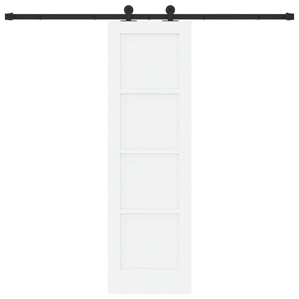 vidaXL Drsna vrata ORKDAL Bela 61 x 198,5 cm Masivno borovo les