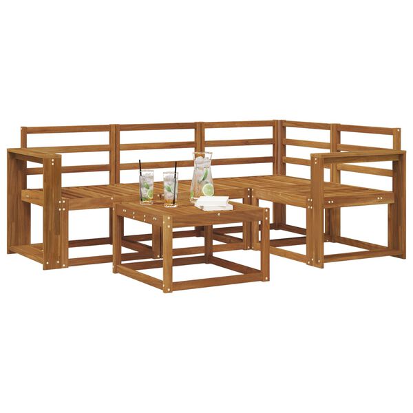 vidaXL Zunanja garnitura za sedenje 5 pcs Naravna Masiven les akacije