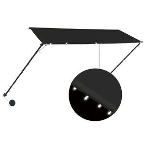 vidaXL Zložljiva tenda z LED lučmi 300x150 cm antracitna