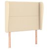 vidaXL Vzglavje z u&scaron;esi krem 93x23x118/128 cm blago