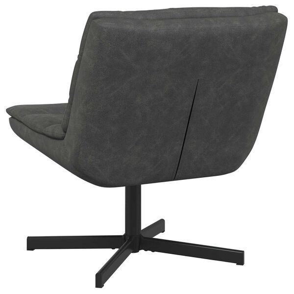 vidaXL Vrtljiv stol Črna 63 x 75 x 76 cm Antikni PU