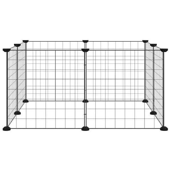 vidaXL 8-delna kletka za hišne ljubljenčke črne barve 35 x 35 cm jeklo