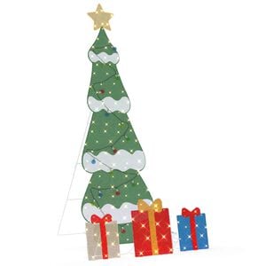 vidaXL 180 LED večbarvno 150 cm Jeklo in tinsel tkanina