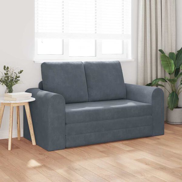 vidaXL Sofa postelja Temno siva 148 x 71 x 83 cm Žamet