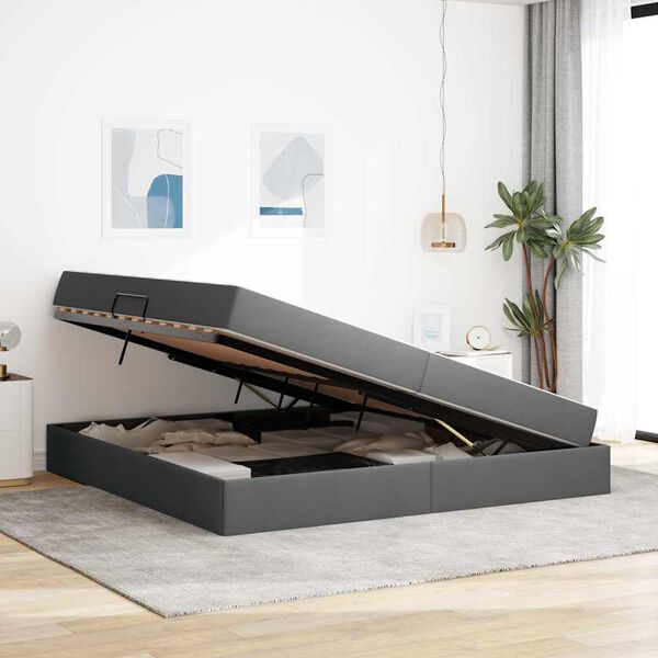 vidaXL Postelja z dodatnim prostorom za shranjevanje in vzmetnico