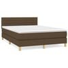 vidaXL Box spring postelja z vzmetnico temno rjav 140x190 cm blago
