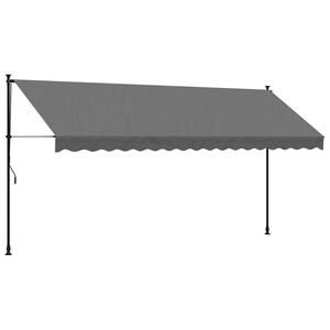 vidaXL Zložljiva tenda antracit 400x150 cm tkanina in jeklo