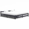 vidaXL Posteljni okvir z 2 predaloma temno siva borovina 200x200 cm