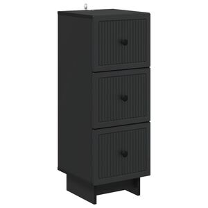 vidaXL Predalna omara Črna 33 x 34,5 x 90 cm Inženirski les