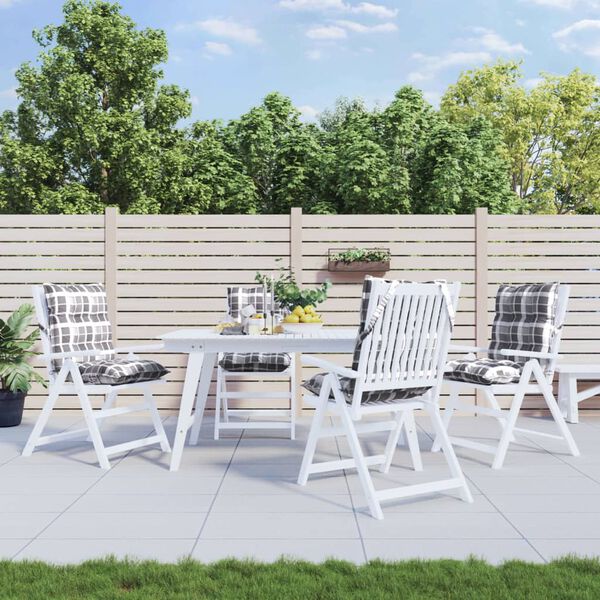 vidaXL Blazina za stol 4 kosi siva karirasta oxford tkanina