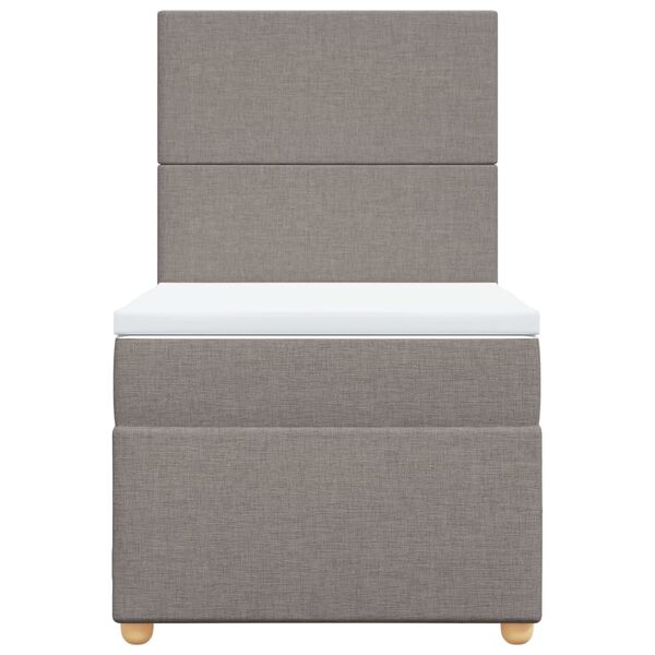 vidaXL Box spring postelja z vzmetnico taupe 90x190 cm blago