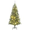 vidaXL Umetna novoletna jelka 300 LED diod, bunkice in sneg 240 cm