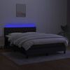 vidaXL Box spring postelja z vzmetnico LED črna 140x200 cm blago