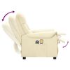 vidaXL Električni masažni naslanjač krem umetno usnje
