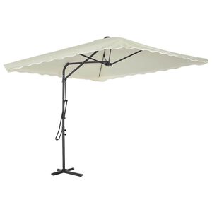 vidaXL Zunanji senčnik z jeklenim drogom 250x250 cm pe&scaron;čen