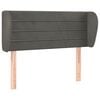 vidaXL Vzglavje z u&scaron;esi temno sivo 83x23x78/88 cm žamet