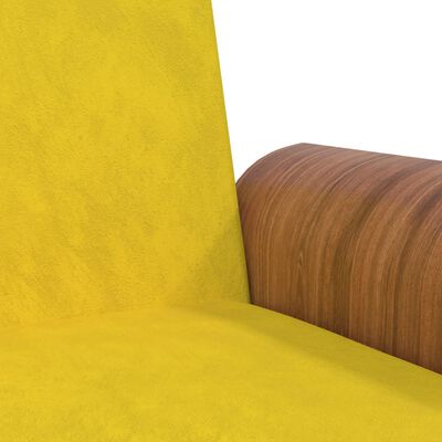 vidaXL Raztegljiv kavč z držali za skodelice rumen žamet