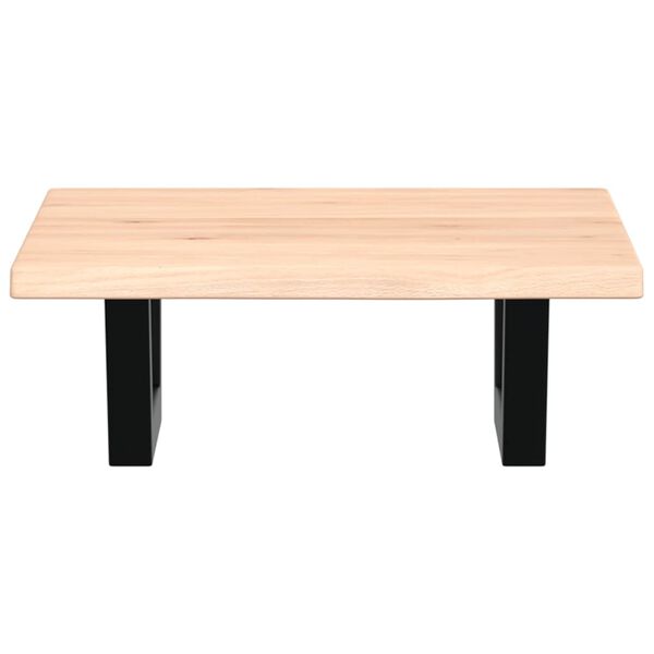 vidaXL Stenska polica za umivalnik jeklo in trdna hrastovina