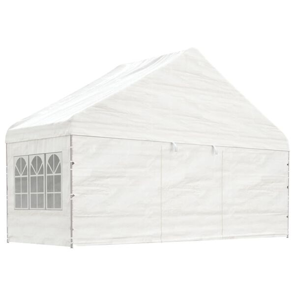 vidaXL Paviljon s streho bel 6,69x5,88x3,75 m polietilen
